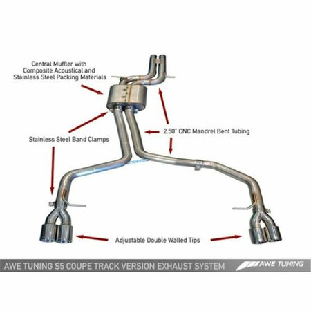 SUPERJOCK Diamond Black Tips Track Edition Exhaust System for 2008 Audi B8 S5 4.2L SU3852714